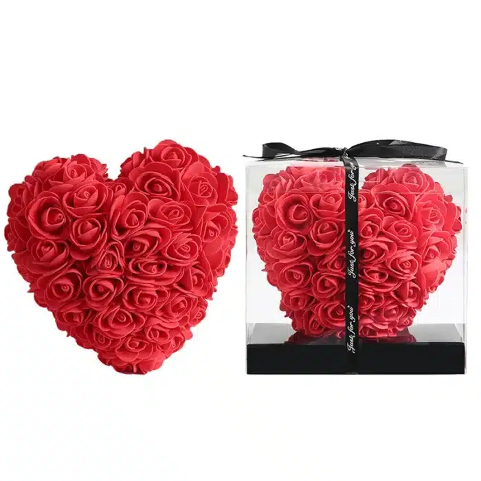 Boîte-cadeau en forme de rose, fleur artificielle, décoration pour mariage, intérieur, maison, chambre, fête des mères, festival, ornement 2