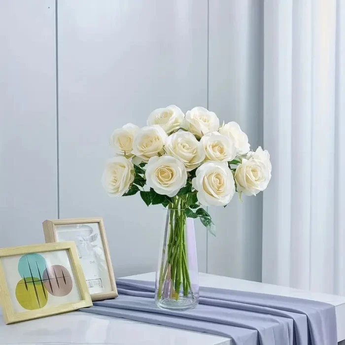 Rose artificielle blanche 2