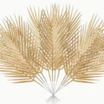 Feuilles de palmier artificielles dorées, 5 pièces, fausses plantes tropicales, fausses fleurs pour intérieur et extérieur, remplissage de Vase, décor de fête de mariage, DIY 1