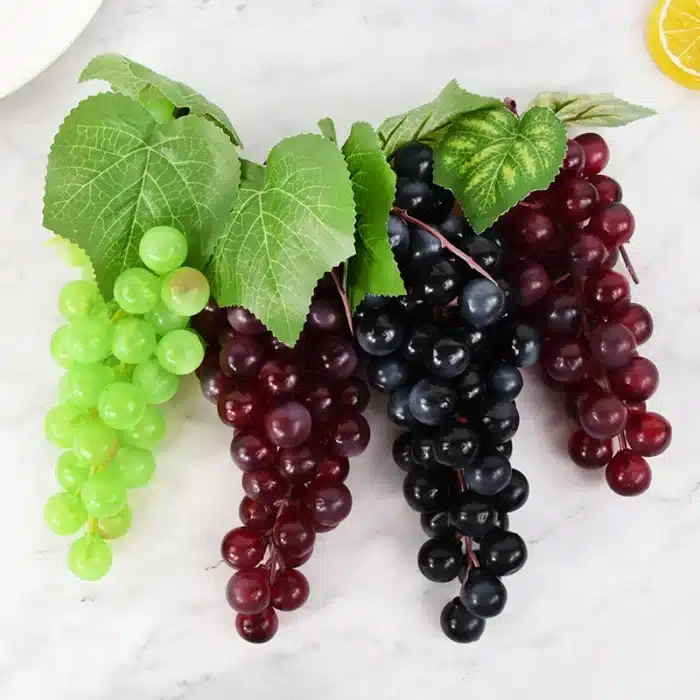 Graquets de raisins artificiels, Simulation de Fruits, pour la maison, la cuisine, le vin, décoration de Table de fête de mariage, accessoires de décoration 1