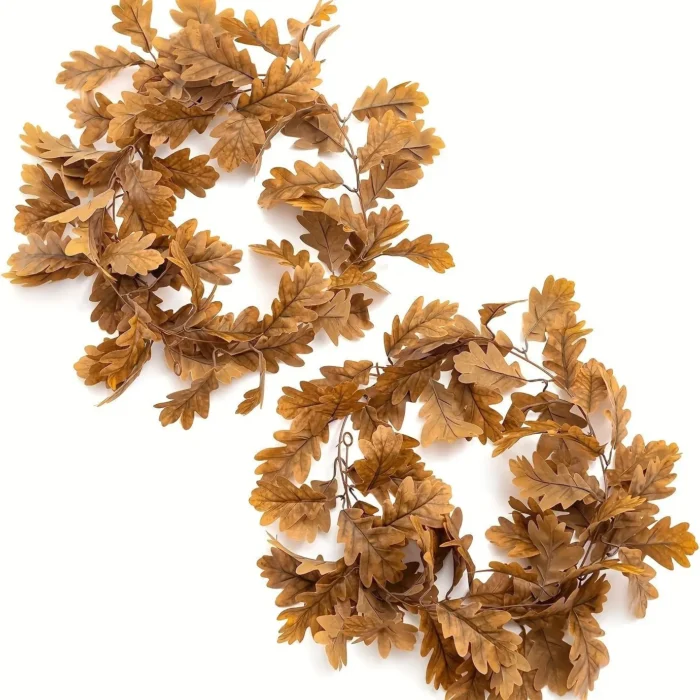 Feuille chêne artificielle orange 5