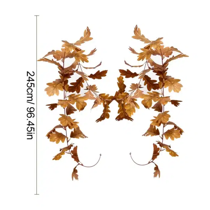 Feuille chêne artificielle orange 6